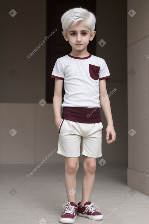 Azerbaijani child boy with  white hair