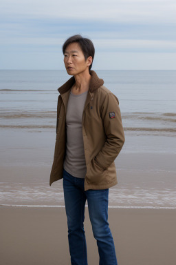 Korean 45 years male with  brown hair