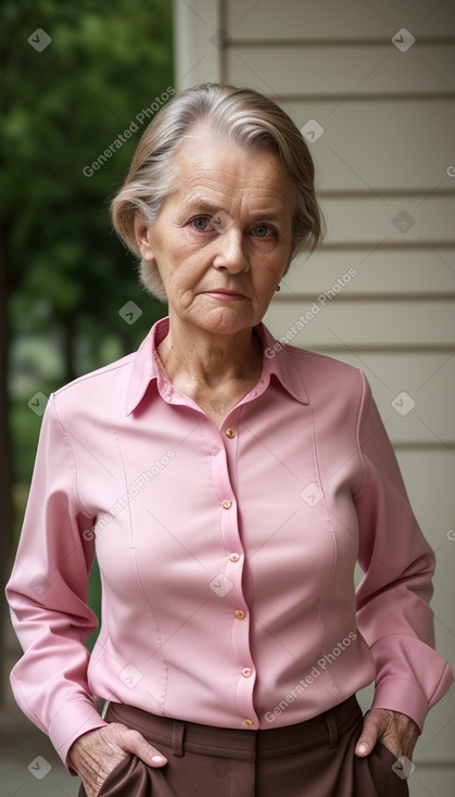 Danish elderly female with  brown hair