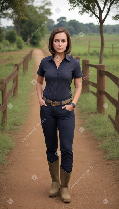 Ugandan adult female with  brown hair