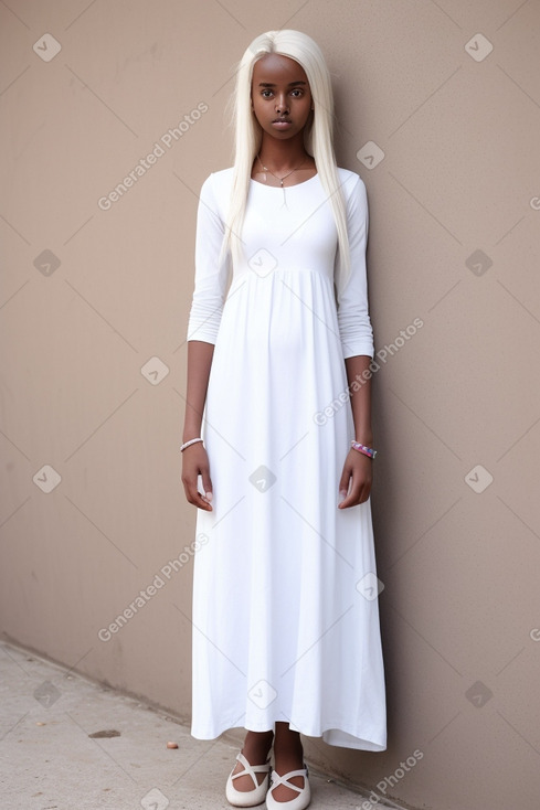 Somali teenager girl with  white hair