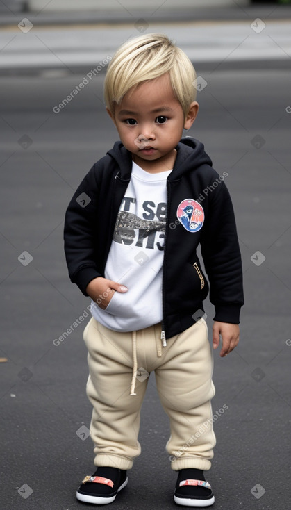 Filipino infant boy with  blonde hair