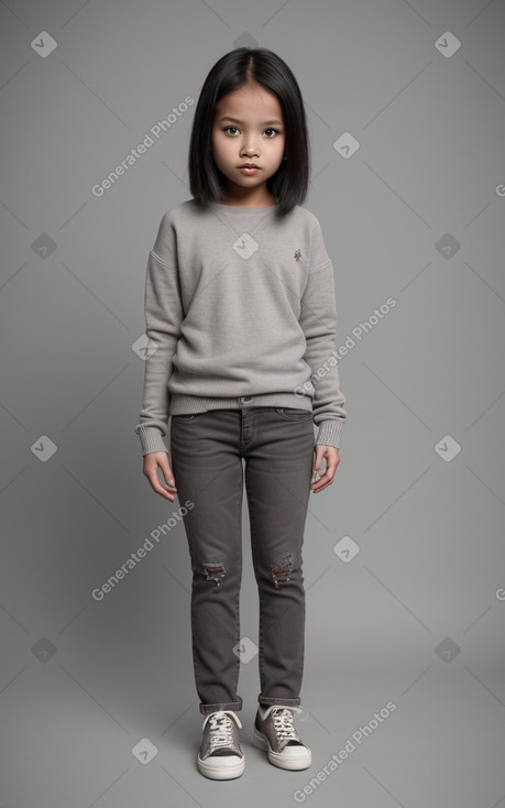 Indonesian child girl with  gray hair