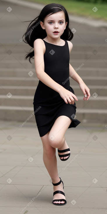 British child girl with  black hair