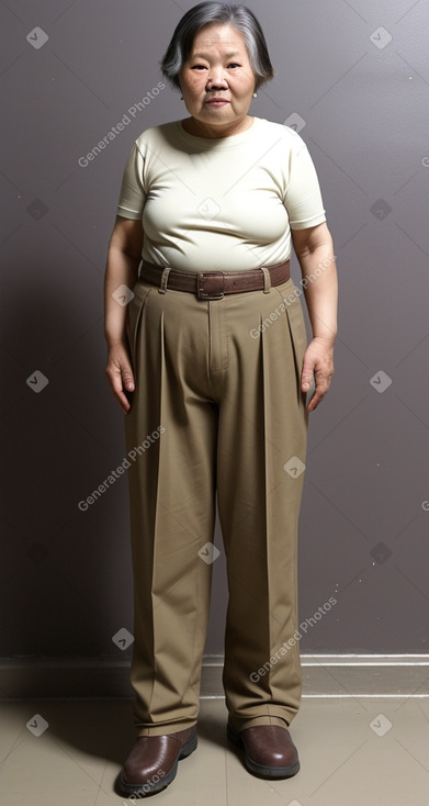 Vietnamese elderly female with  brown hair