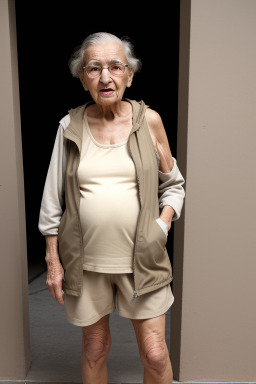 Algerian elderly female with  brown hair