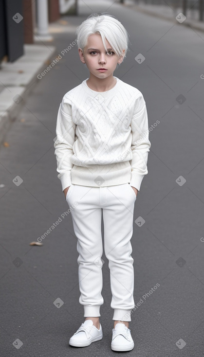 Ukrainian child boy with  white hair