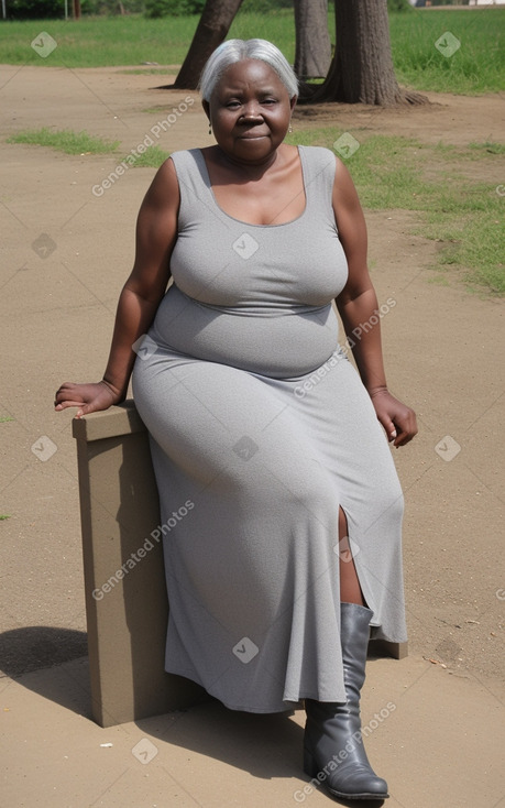 Zambian elderly female with  gray hair