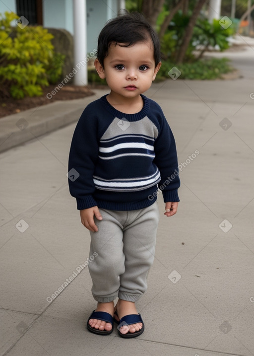 Costa rican infant boy with  gray hair