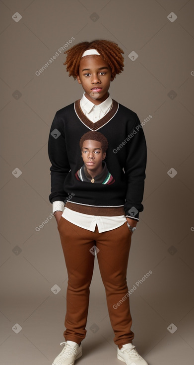 African american teenager boy with  ginger hair