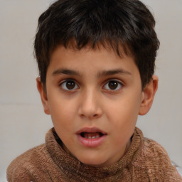 Neutral white child male with short  brown hair and brown eyes