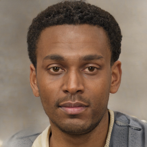 Neutral latino young-adult male with short  brown hair and brown eyes