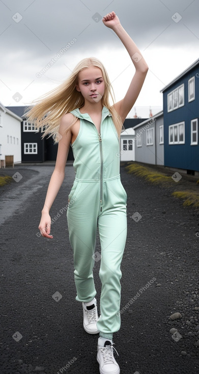 Icelandic teenager girl with  blonde hair