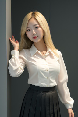 Korean adult female with  blonde hair