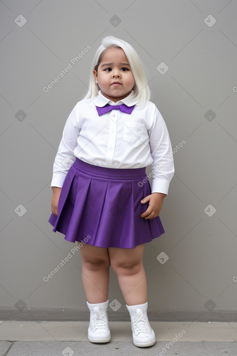 Colombian child girl with  white hair