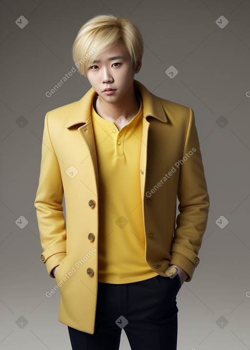 South korean adult male with  blonde hair