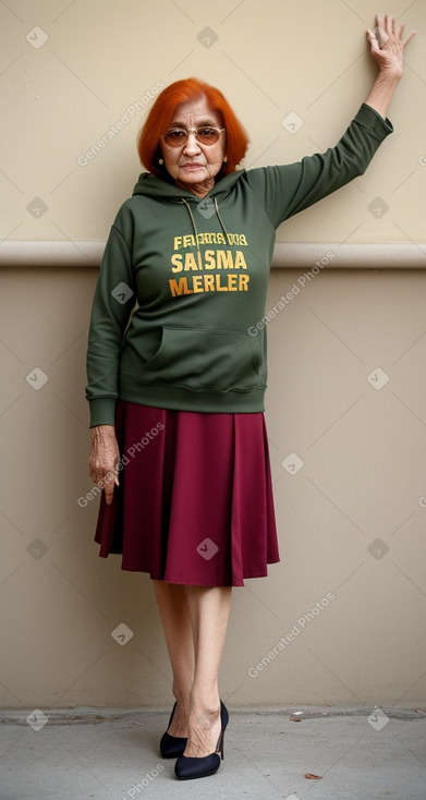 Pakistani elderly female with  ginger hair