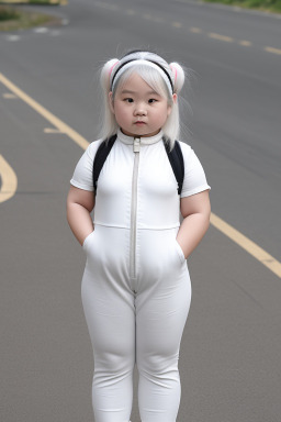 Taiwanese child girl with  white hair