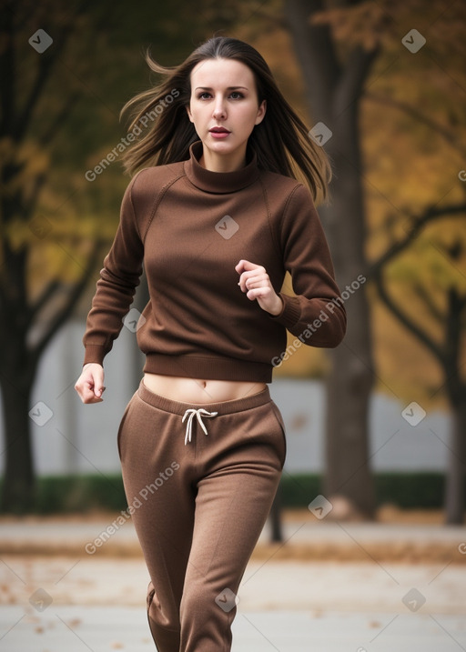 Serbian adult female with  brown hair