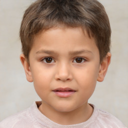 Neutral white child male with short  brown hair and brown eyes