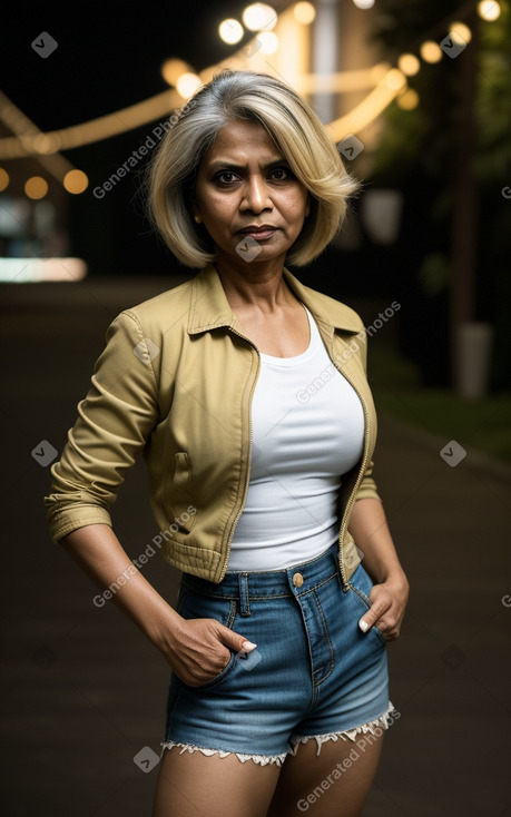 Bangladeshi middle-aged female with  blonde hair