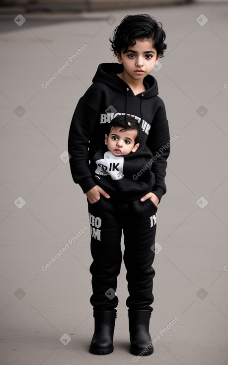 Arab infant boy with  black hair