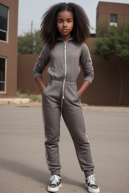 African teenager girl with  brown hair