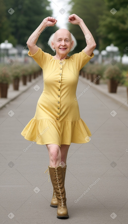 Austrian elderly female with  white hair