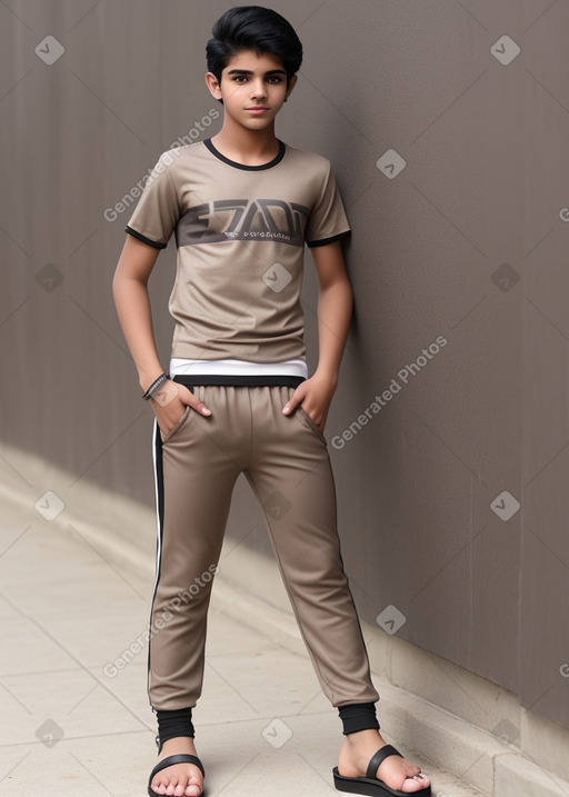 Qatari teenager boy with  black hair