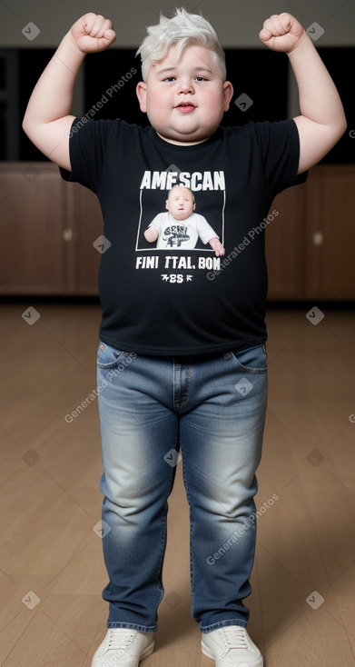 American child boy with  white hair