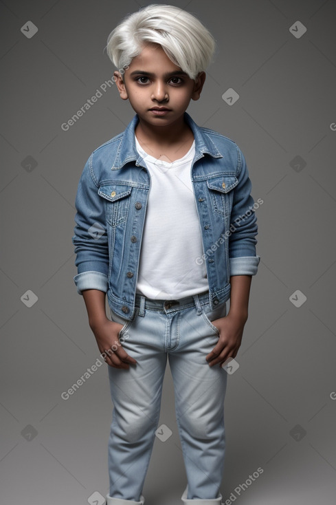 Indian child boy with  white hair