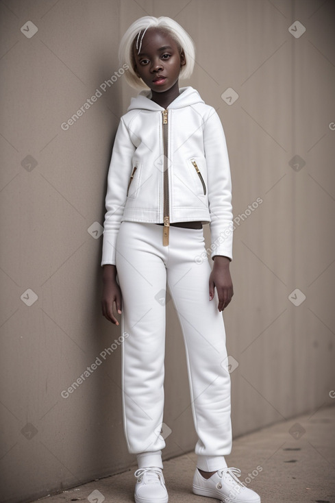 Ghanaian child female with  white hair