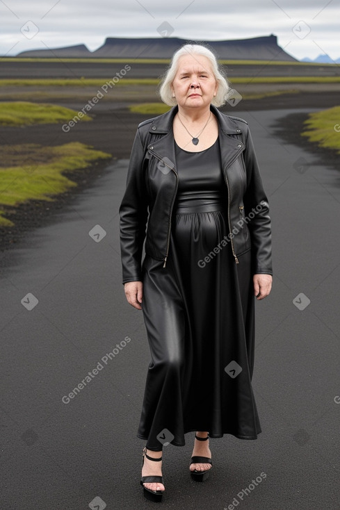 Icelandic elderly female with  black hair