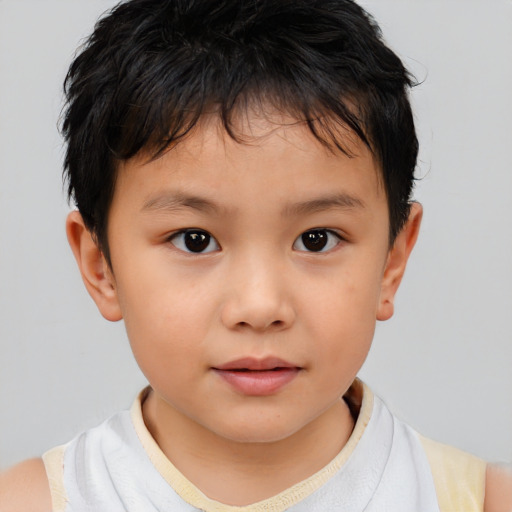 Neutral white child female with short  brown hair and brown eyes