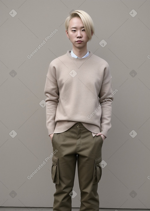 Taiwanese adult non-binary with  blonde hair