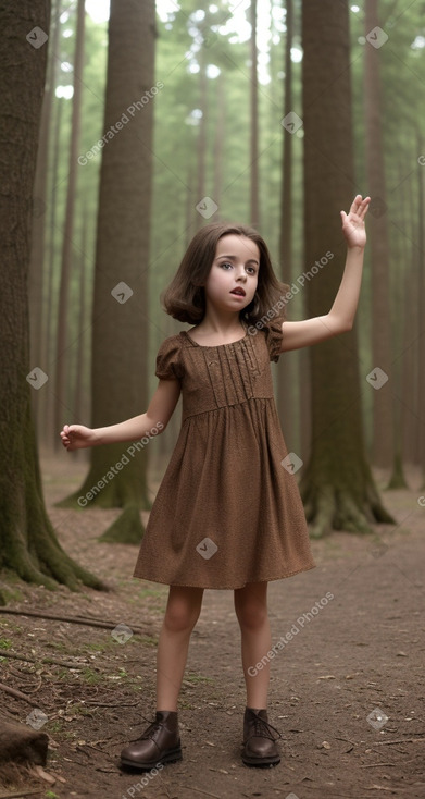 Portuguese child female with  brown hair