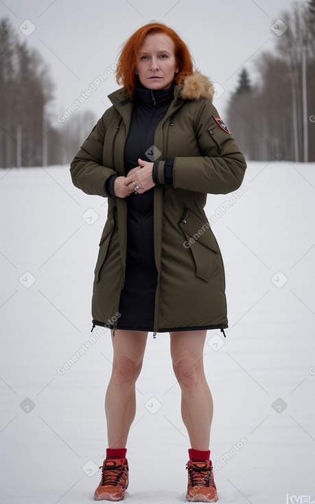 Estonian middle-aged female with  ginger hair