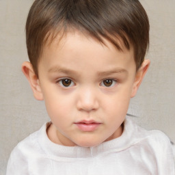 Neutral white child male with short  brown hair and brown eyes