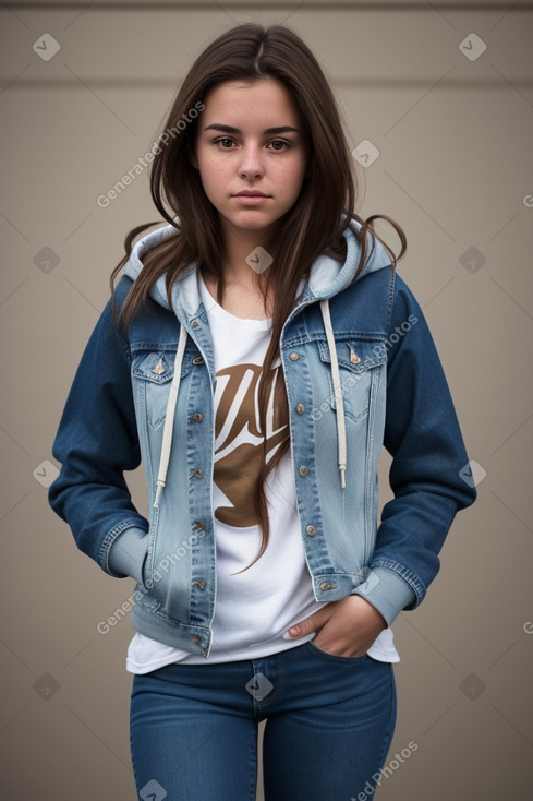 Spanish young adult female with  brown hair