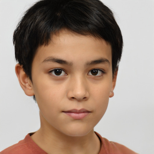 Neutral asian young-adult male with short  brown hair and brown eyes