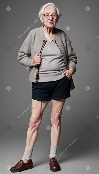 Elderly non-binary with  gray hair