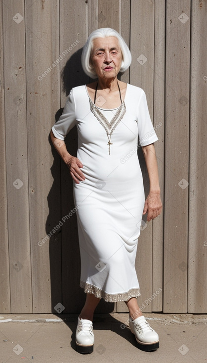 Algerian elderly female with  white hair