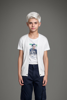 Brazilian teenager boy with  white hair