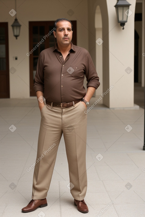 Tunisian middle-aged male with  brown hair