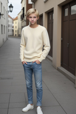 Slovenian teenager boy with  blonde hair