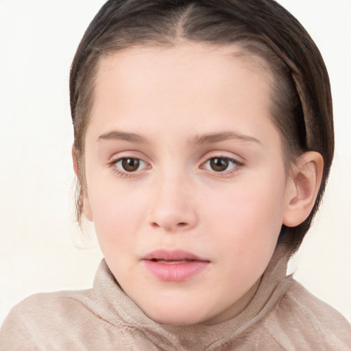 Neutral white young-adult female with short  brown hair and brown eyes