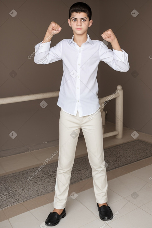 Tunisian teenager boy with  white hair