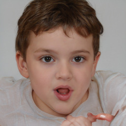 Neutral white child male with short  brown hair and brown eyes