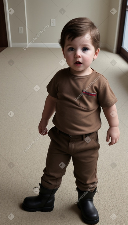 American infant boy with  brown hair