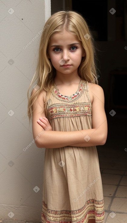 Lebanese child female with  blonde hair